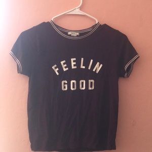 Maroon with stripe on sleeve shirt